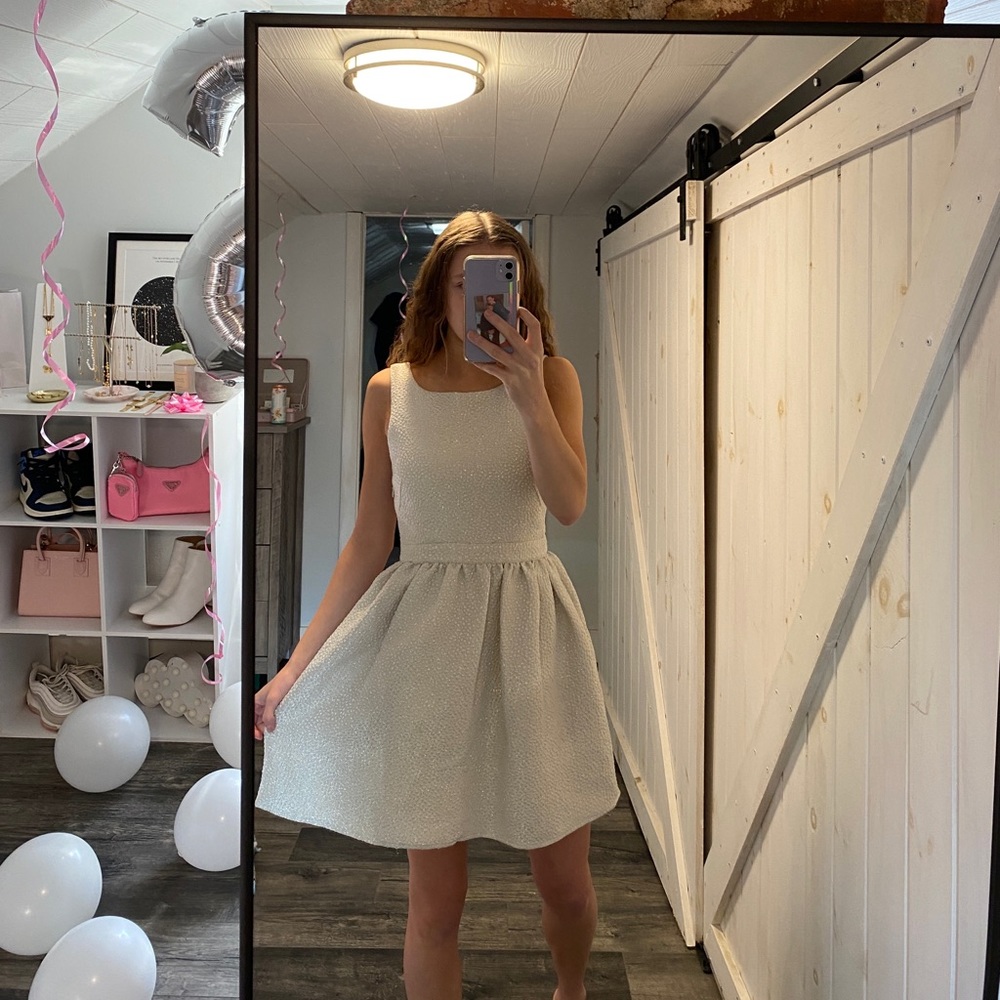 Jack Wills Champagne Bow Back Skater Dress